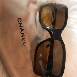 Black Chanel Square Sunglasses